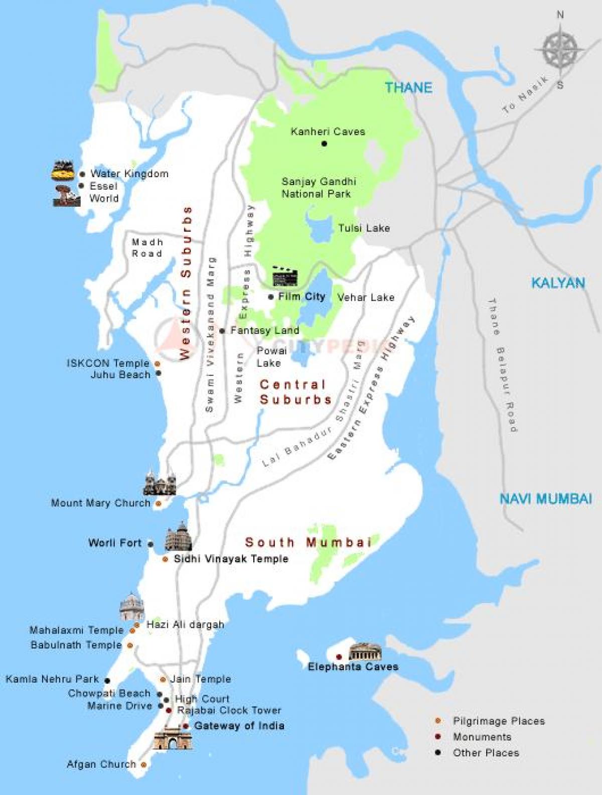 harta e Mumbai vende turistike