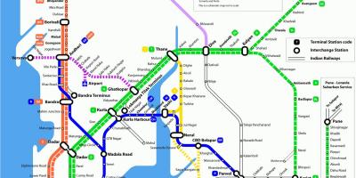 Bombei lokale tren rrugë hartë