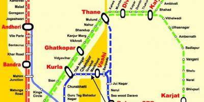 Mumbai qendrore linjë stacionet hartë