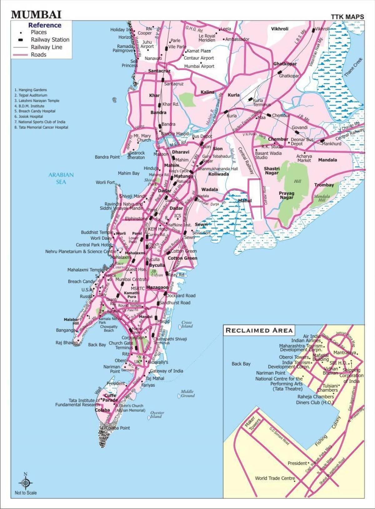 hartën e rrugës të Mumbai të qytetit