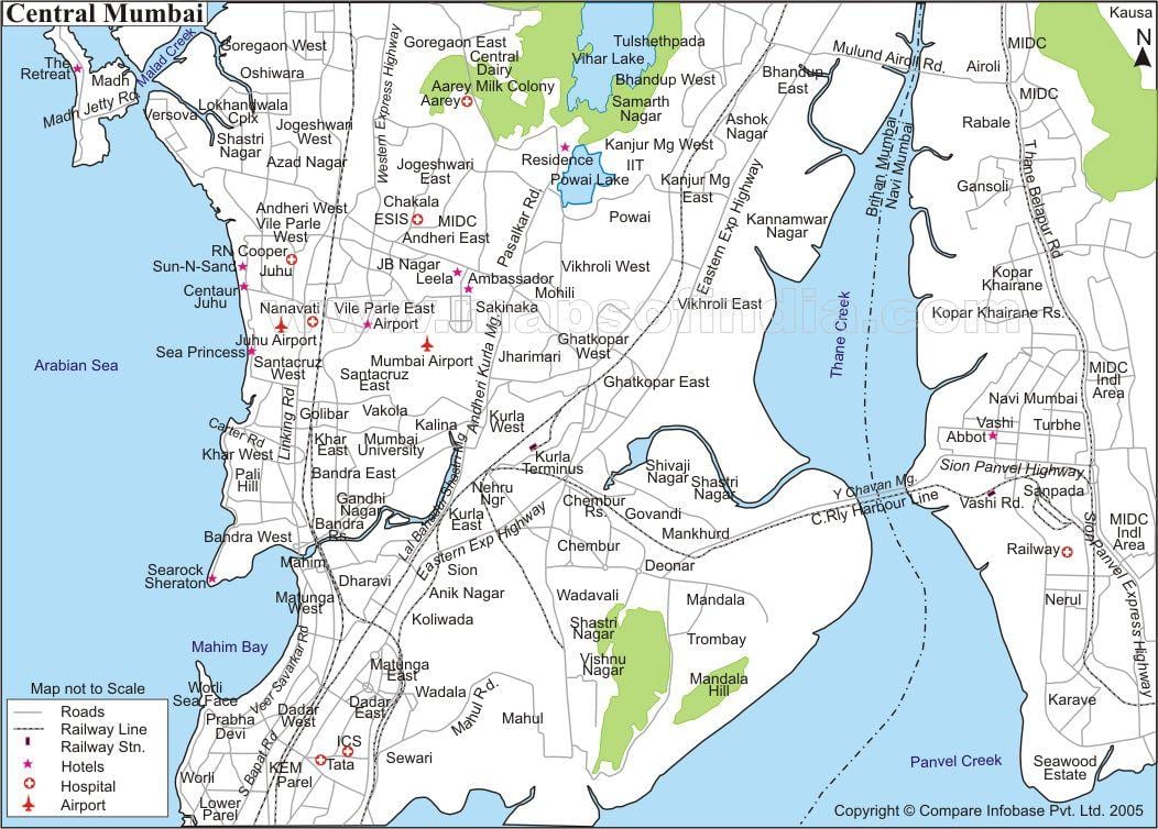harta e Mumbai qendrore