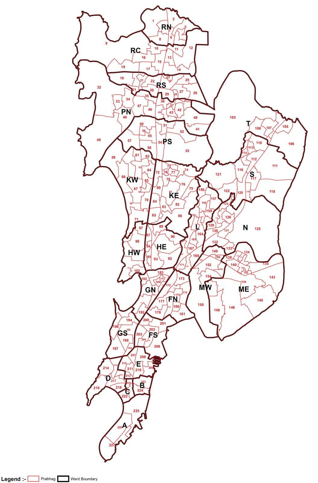 lagjes harta e Mumbai