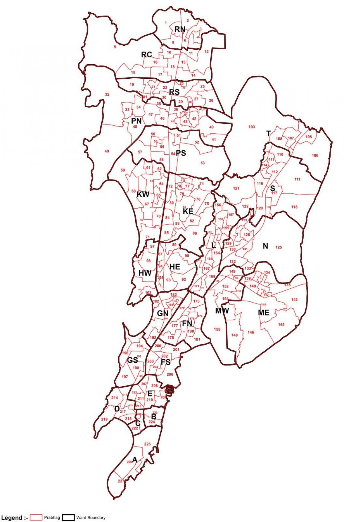 lagjes harta e Mumbai