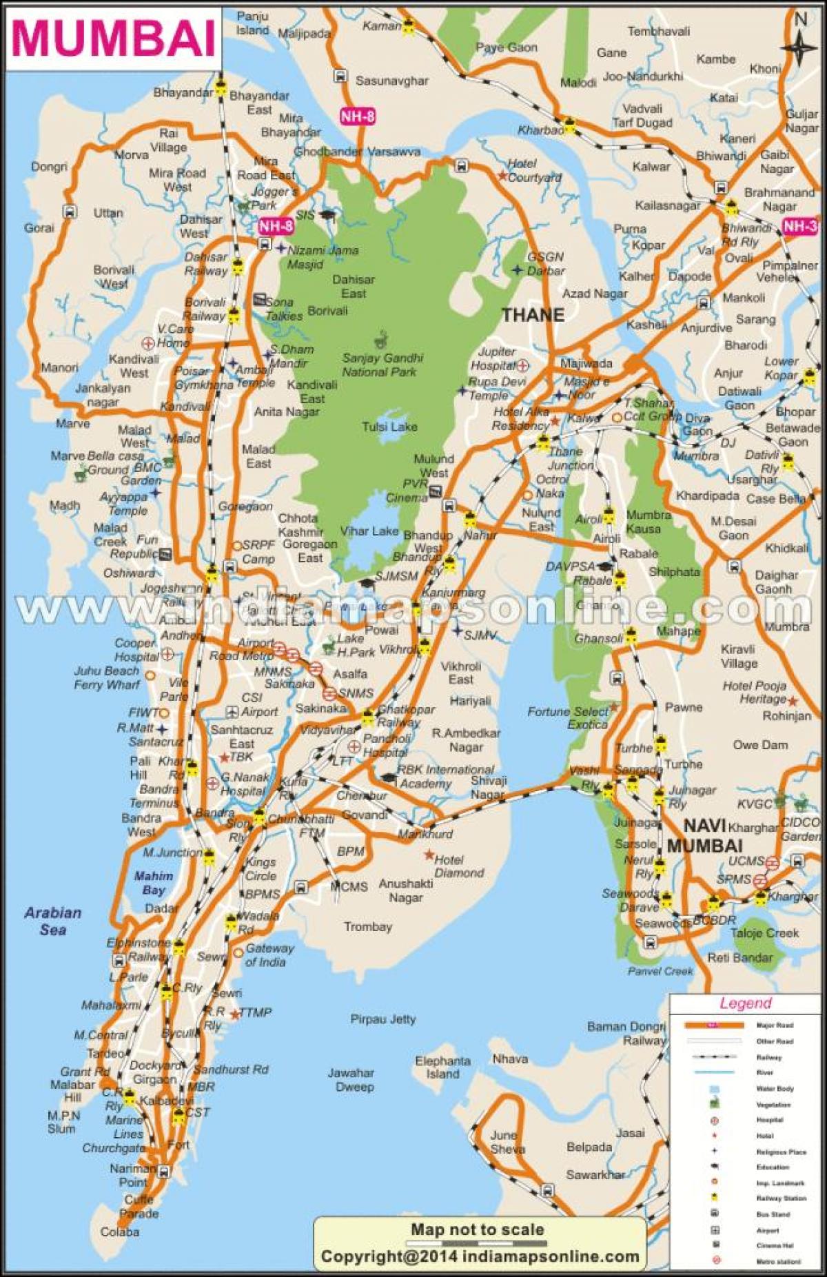 të plotë hartën e Mumbai